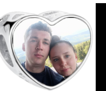 Charms • Zawieszka ze zdjęciem i grawerem • Serce ażurowe 2