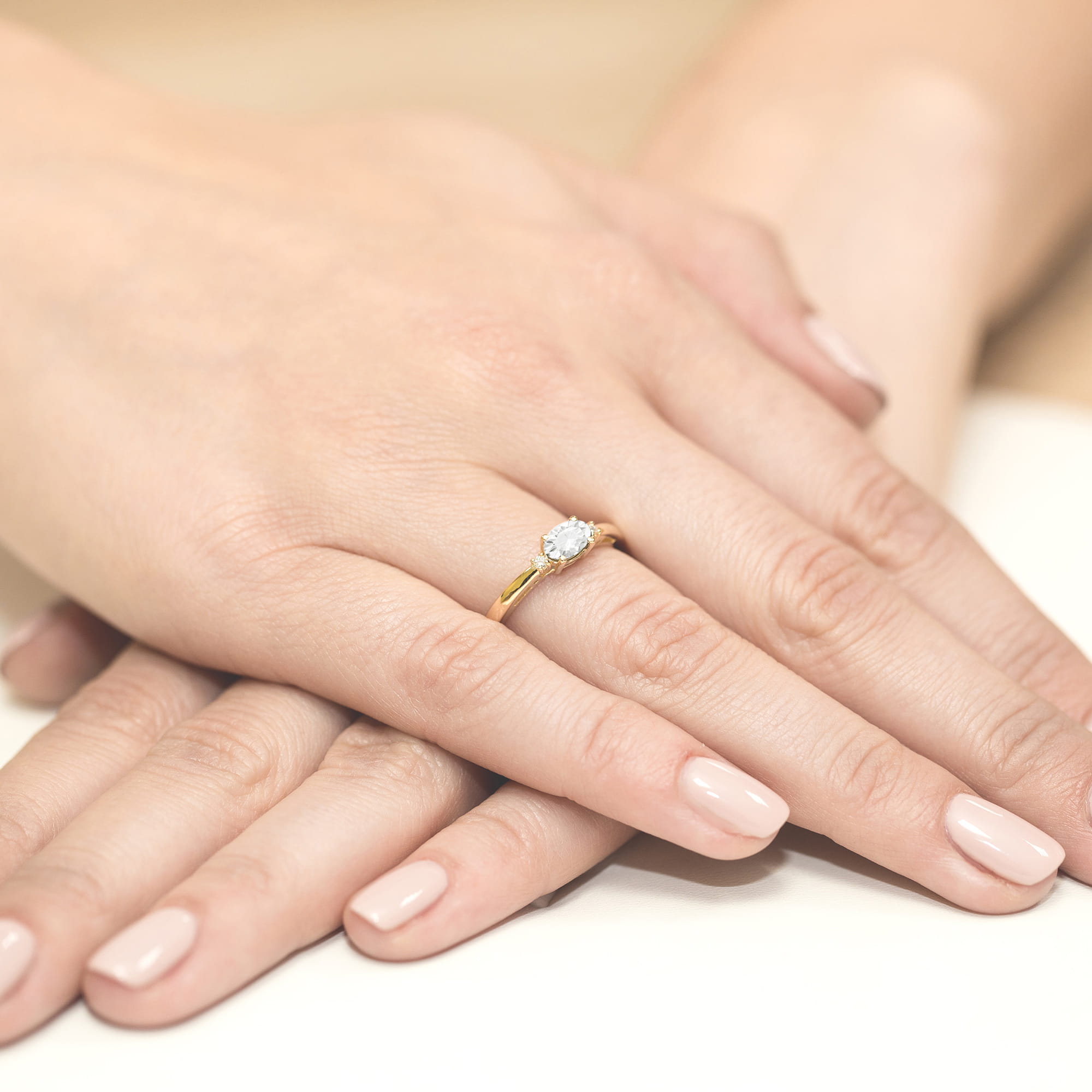 Pierścionek zaręczynowy z żółtego złota z diamentami laboratoryjnymi 0.43ct 3