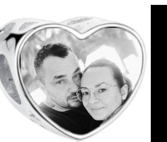 Charms • Zawieszka ze zdjęciem i grawerem • Serce ażurowe 2
