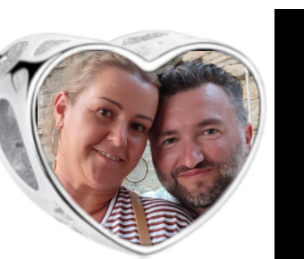 Charms • Zawieszka ze zdjęciem i grawerem • Serce ażurowe 2
