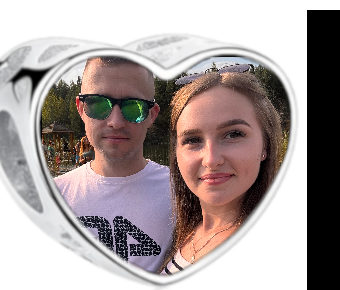 Charms • Zawieszka ze zdjęciem i grawerem • Serce ażurowe 2