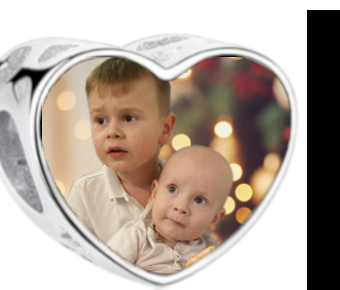 Charms • Zawieszka ze zdjęciem i grawerem • Serce ażurowe 2