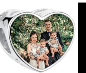 Charms • Zawieszka ze zdjęciem i grawerem • Serce ażurowe 2
