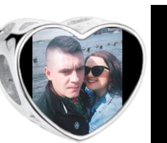 Charms • Zawieszka ze zdjęciem i grawerem • Serce ażurowe 2