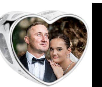 Charms • Zawieszka ze zdjęciem i grawerem • Serce ażurowe 2