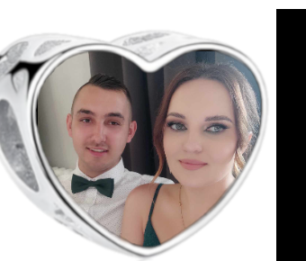 Charms • Zawieszka ze zdjęciem i grawerem • Serce ażurowe 2