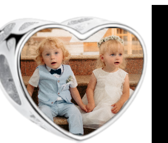 Charms • Zawieszka ze zdjęciem i grawerem • Serce ażurowe 2