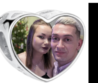 Charms • Zawieszka ze zdjęciem i grawerem • Serce ażurowe 2