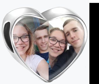 Charms • Zawieszka ze zdjęciem i grawerem • Serce 2