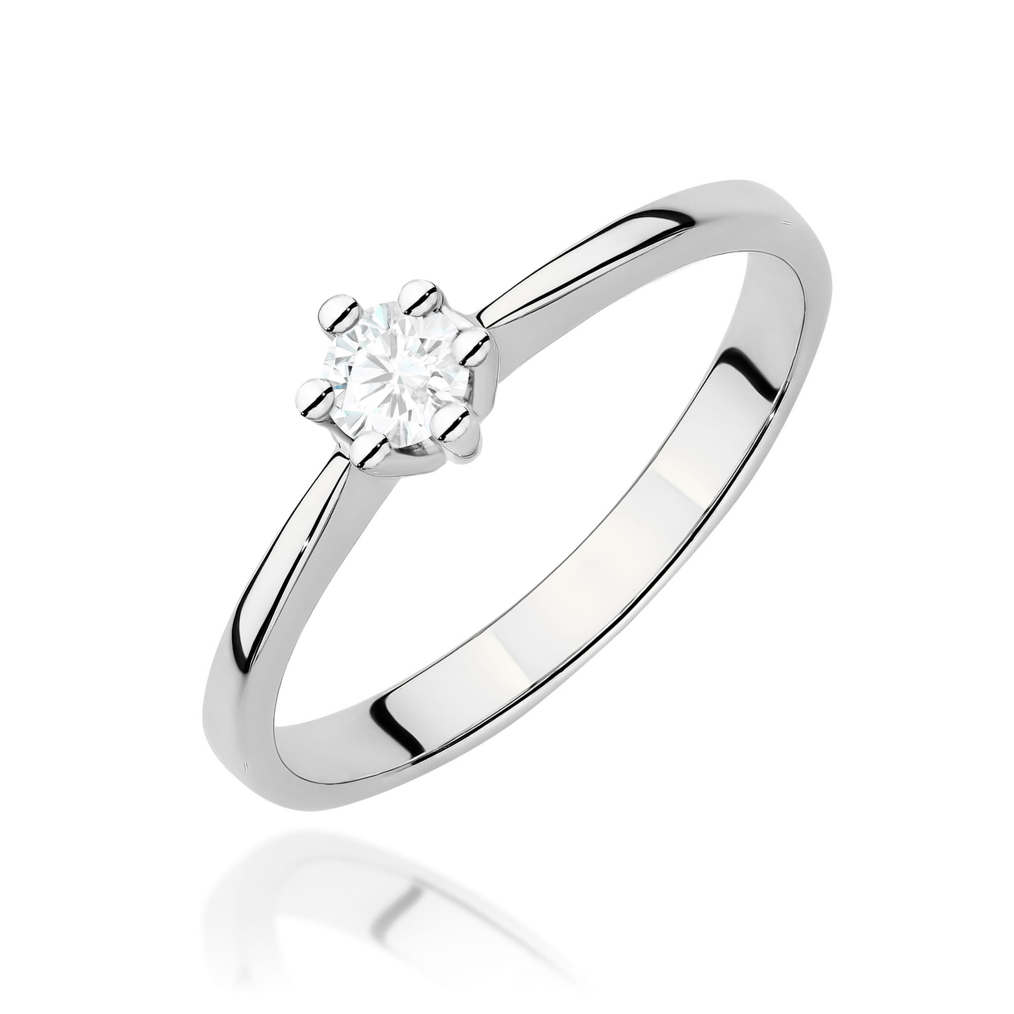 Pierścionek zaręczynowy z białego złota z diamentem laboratoryjnym 0.15ct 3