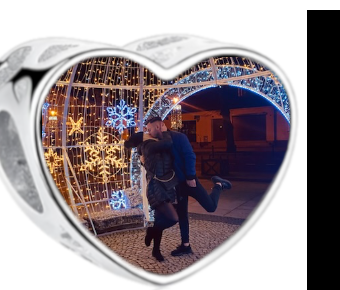 Charms • Zawieszka ze zdjęciem i grawerem • Serce ażurowe 1