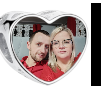 Charms • Zawieszka ze zdjęciem i grawerem • Serce ażurowe 2