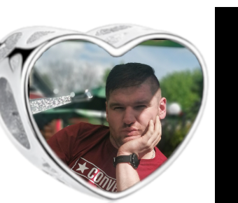 Charms • Zawieszka ze zdjęciem i grawerem • Serce ażurowe 2