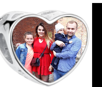 Charms • Zawieszka ze zdjęciem i grawerem • Serce ażurowe 2