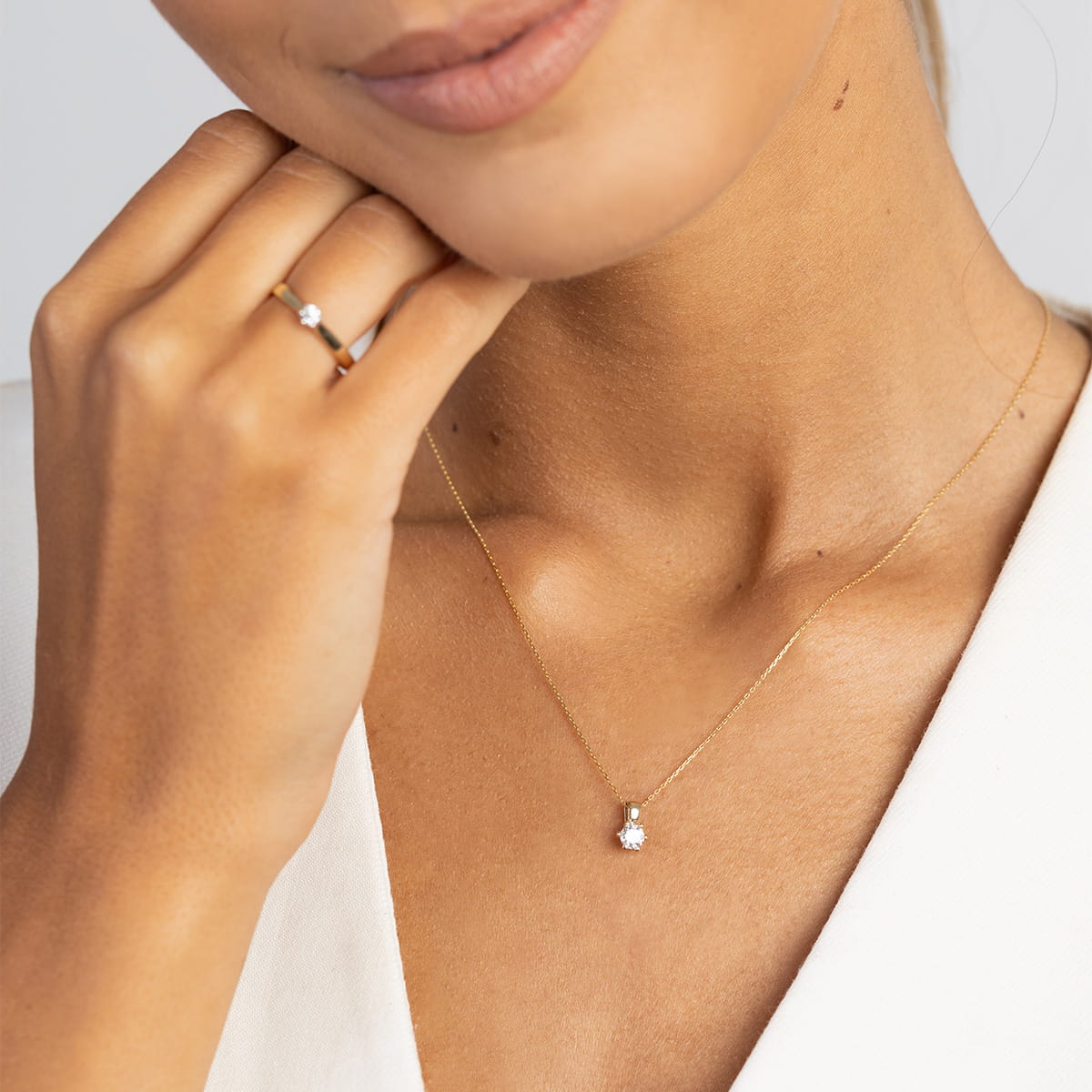 Zawieszka z żółtego złota z diamentem laboratoryjnym FZ222-585-LD0.30 2