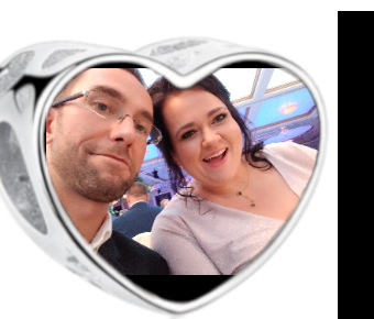 Charms • Zawieszka ze zdjęciem • Serce • Granatowa cyrkonia 2