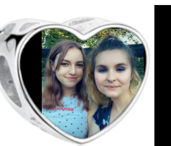 Charms • Zawieszka ze zdjęciem i grawerem • Serce ażurowe 2