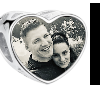 Charms • Zawieszka ze zdjęciem i grawerem • Serce ażurowe 1