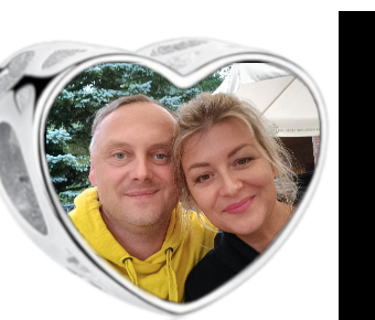 Charms • Zawieszka ze zdjęciem i grawerem • Serce ażurowe 2