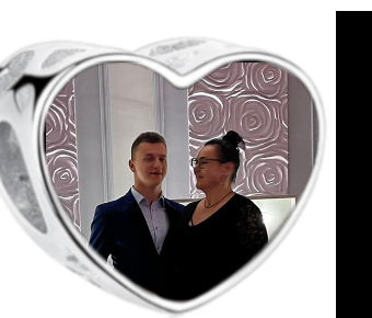 Charms • Zawieszka ze zdjęciem i grawerem • Serce ażurowe 2