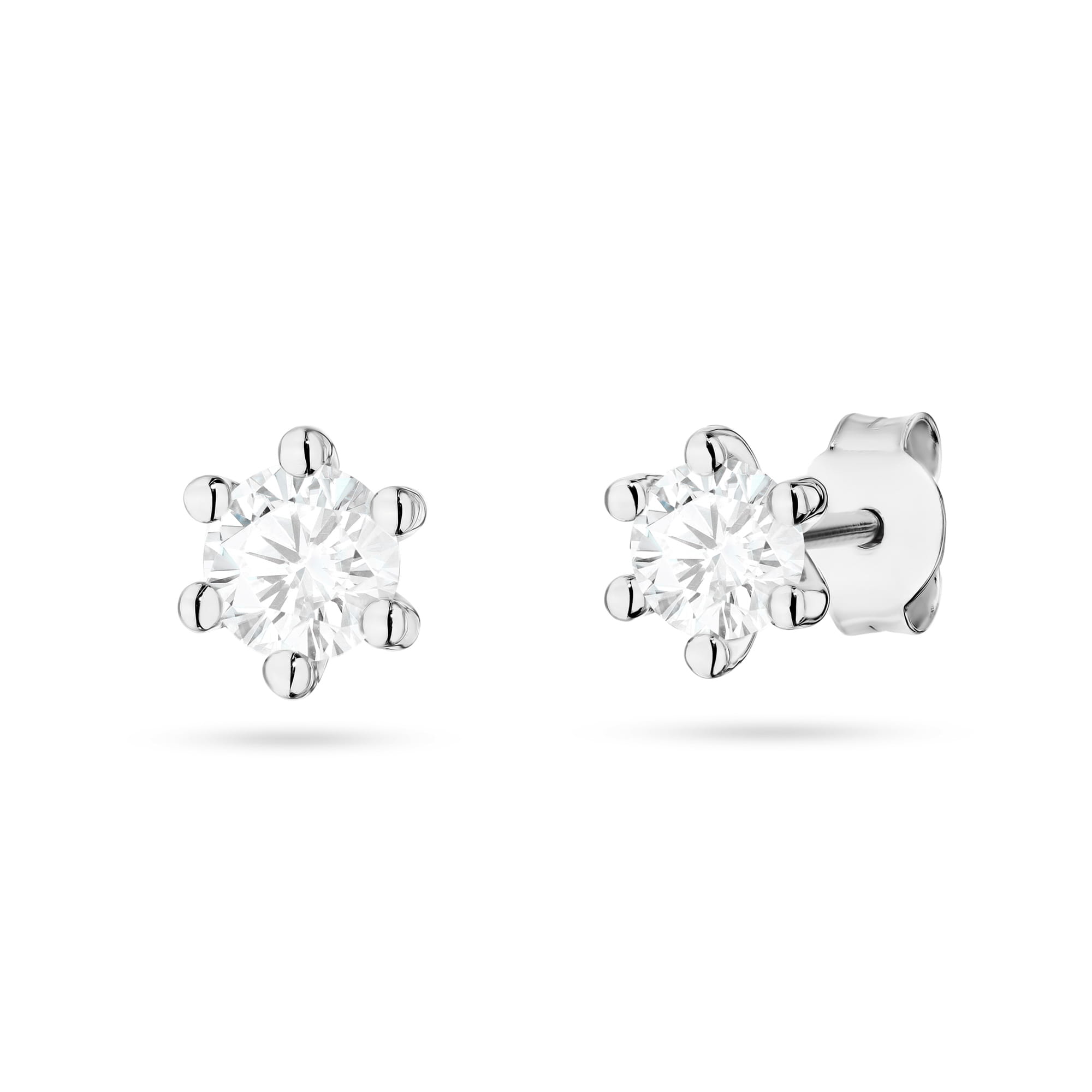 Kolczyki z białego złota z diamentami laboratoryjnymi FKO222-B585-LD0.60 1
