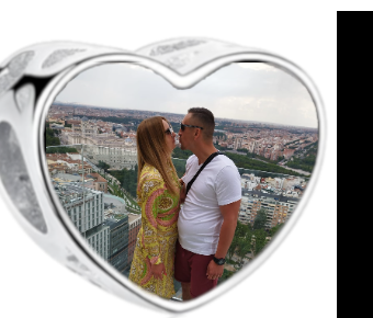 Charms • Zawieszka ze zdjęciem i grawerem • Serce ażurowe 2