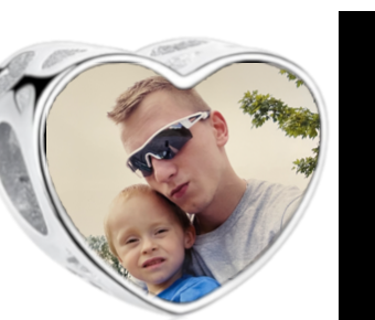 Charms • Zawieszka ze zdjęciem • Serce • Granatowa cyrkonia 1