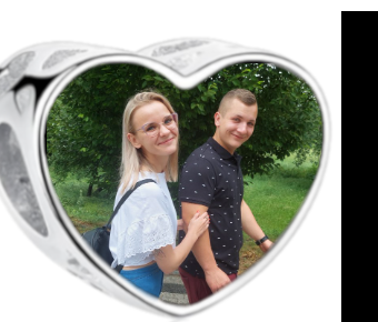 Charms • Zawieszka ze zdjęciem i grawerem • Serce ażurowe 2