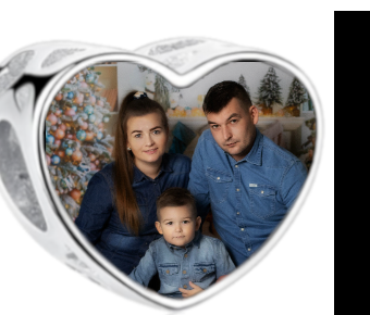 Charms • Zawieszka ze zdjęciem i grawerem • Serce ażurowe 1