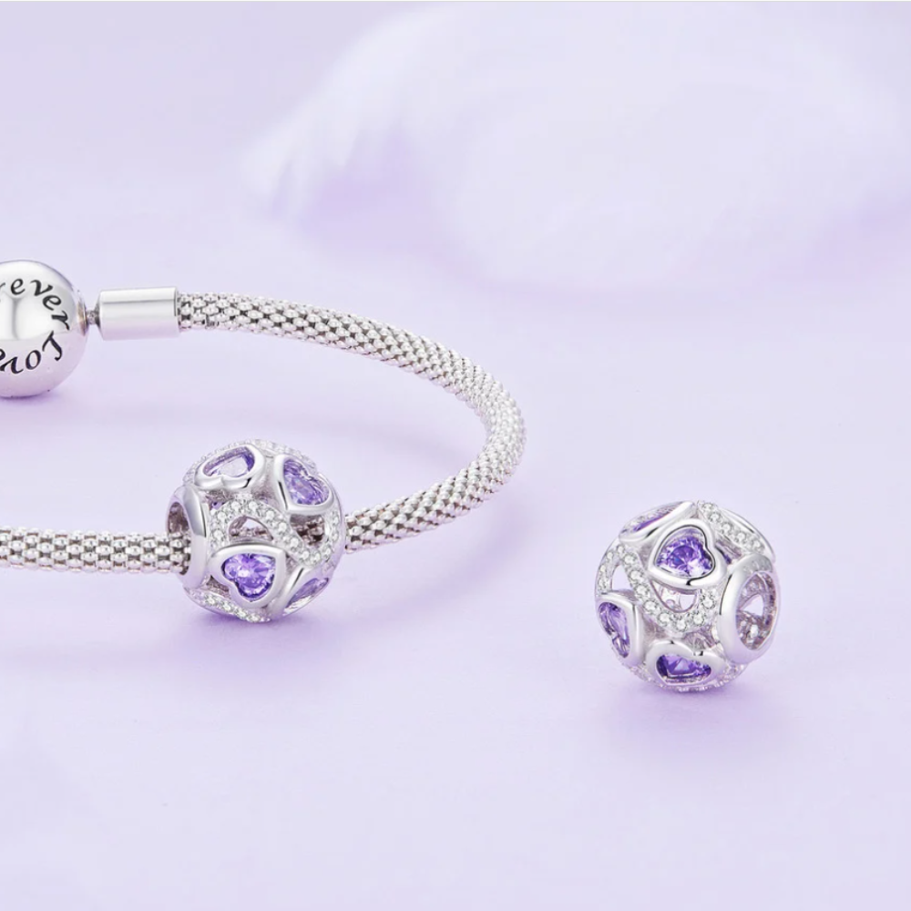 Charms Fioletowe serca nieskończoność FUG0962 2