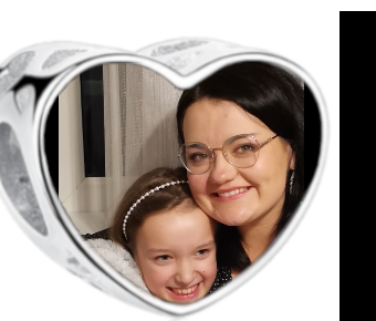 Charms • Zawieszka ze zdjęciem i grawerem • Serce ażurowe 1