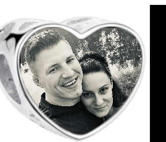Charms • Zawieszka ze zdjęciem i grawerem • Serce ażurowe 2
