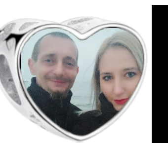 Charms • Zawieszka ze zdjęciem i grawerem • Serce ażurowe 1
