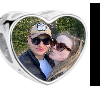 Charms • Zawieszka ze zdjęciem i grawerem • Serce ażurowe 2