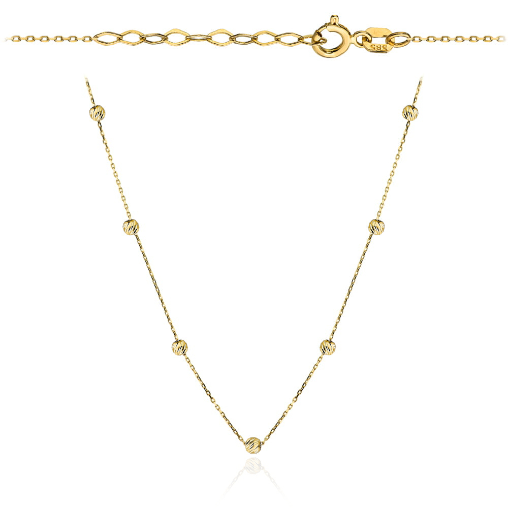 Naszyjnik złoty kulki diamentowane choker FUG3-25-N00434-2 1
