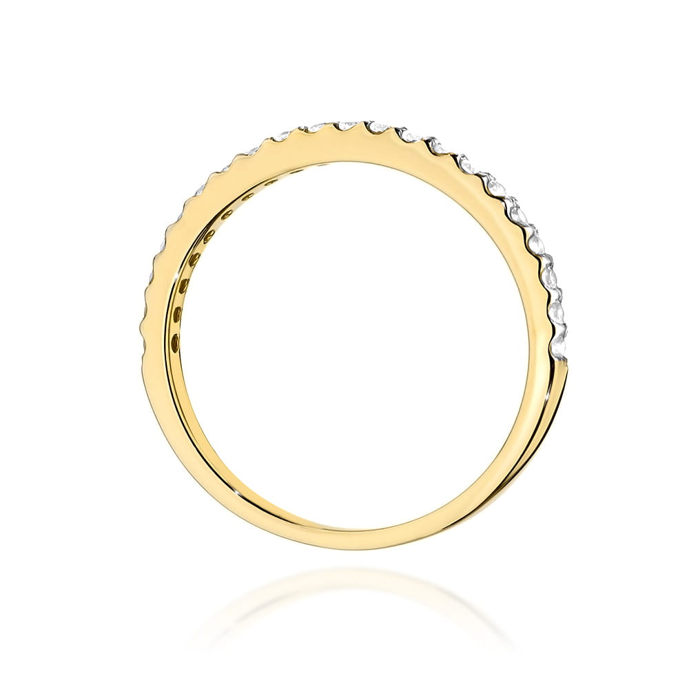Pierścionek zaręczynowy z żółtego złota z brylantami 0.18 ct 1