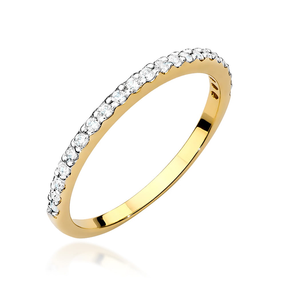Pierścionek zaręczynowy z żółtego złota z brylantami 0.18 ct 4
