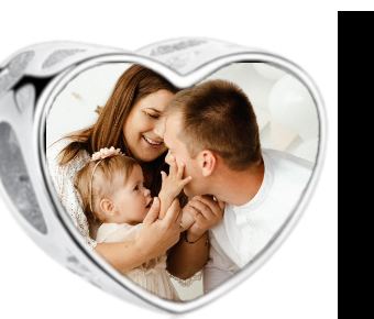 Charms • Zawieszka ze zdjęciem i grawerem • Serce ażurowe 2