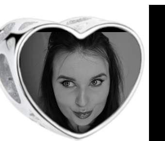 Charms • Zawieszka ze zdjęciem • Serce ażur • Różowe cyrkonie 2