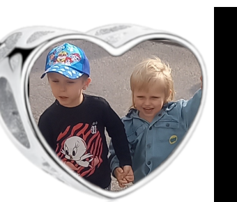 Charms • Zawieszka ze zdjęciem i grawerem • Serce ażurowe 2