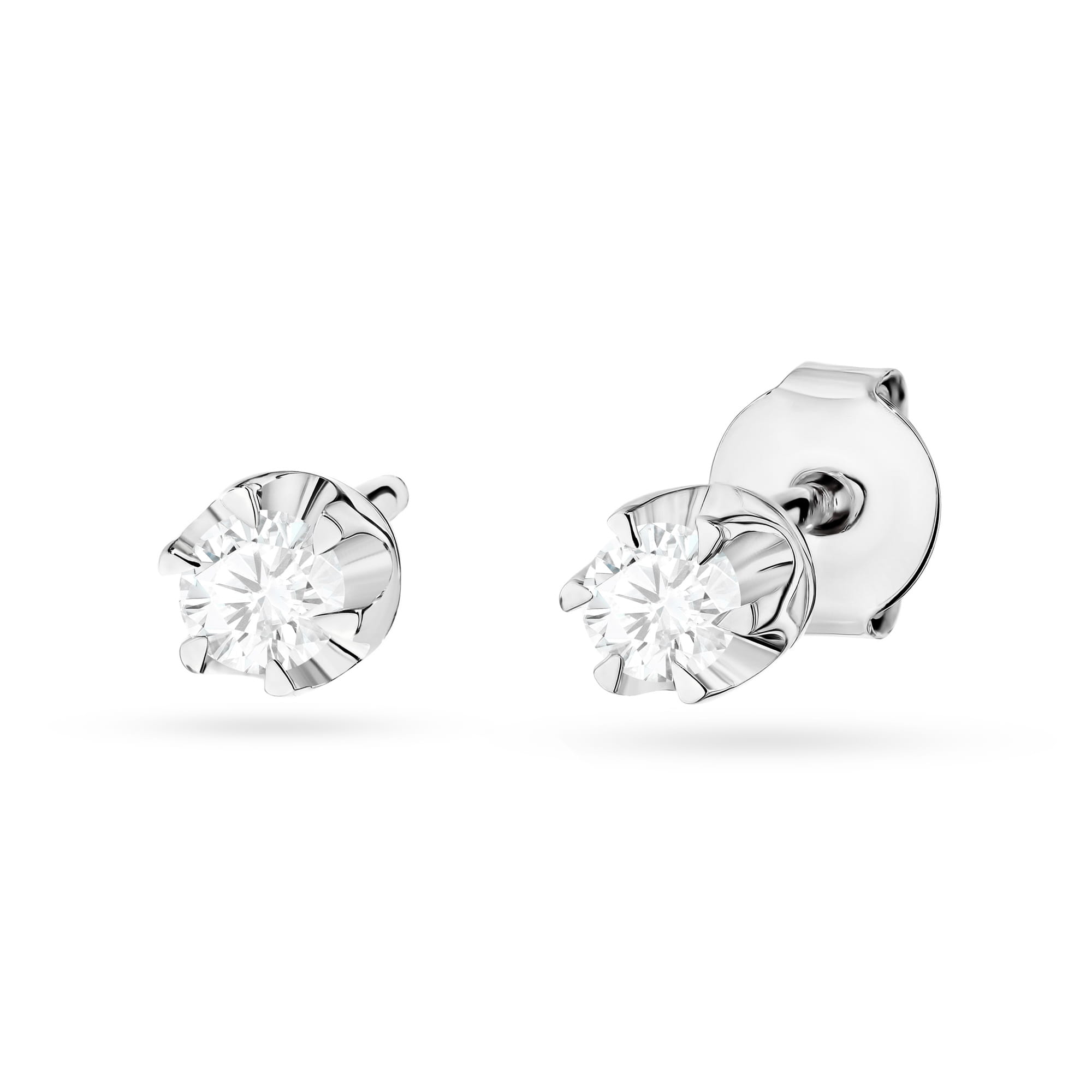 Kolczyki z białego złota z diamentami laboratoryjnymi FKO032-B585-LD0.20 1