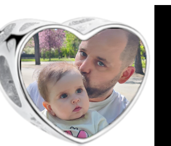 Charms • Zawieszka ze zdjęciem i grawerem • Serce ażurowe 2