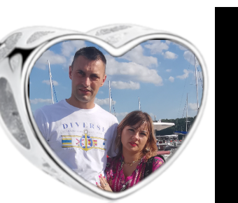 Charms • Zawieszka ze zdjęciem i grawerem • Serce ażurowe 2
