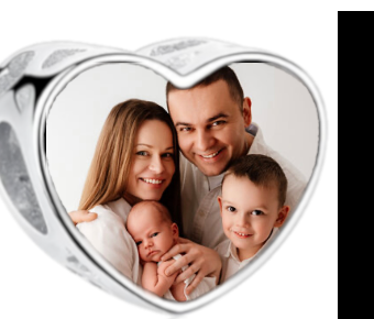 Charms • Zawieszka ze zdjęciem i grawerem • Serce ażurowe 2
