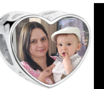Charms • Zawieszka ze zdjęciem i grawerem • Serce ażurowe 2