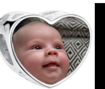 Charms • Zawieszka ze zdjęciem i grawerem • Serce ażurowe 2