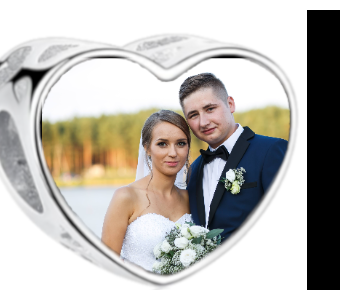 Charms • Zawieszka ze zdjęciem i grawerem • Serce ażurowe 2