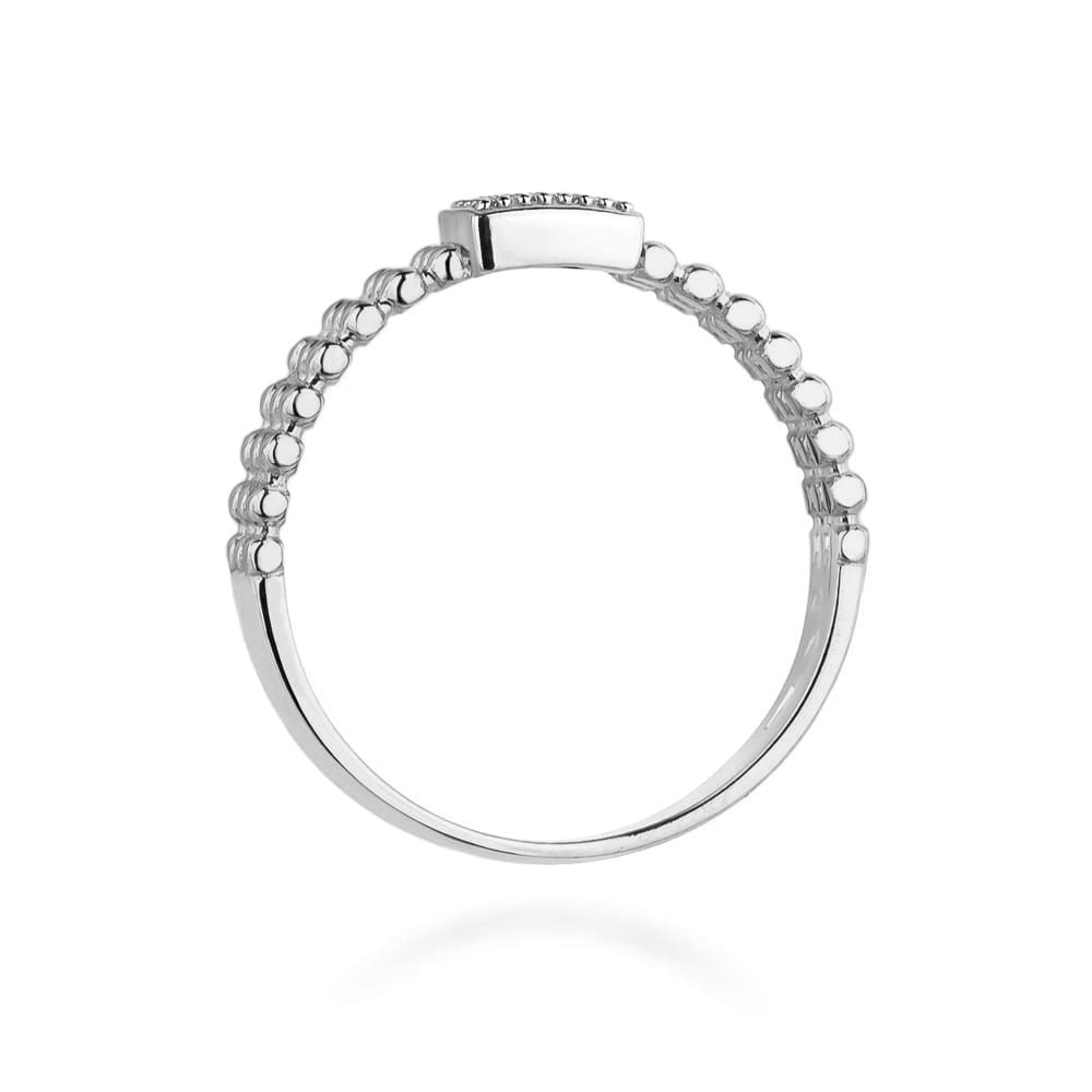 Pierścionek zaręczynowy z białego złota z czarnymi diamentami 0.08ct 3