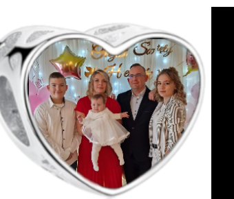 Charms • Zawieszka ze zdjęciem • Serce • Granatowa cyrkonia 1