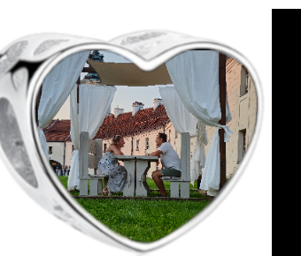 Charms • Zawieszka ze zdjęciem i grawerem • Serce ażurowe 2